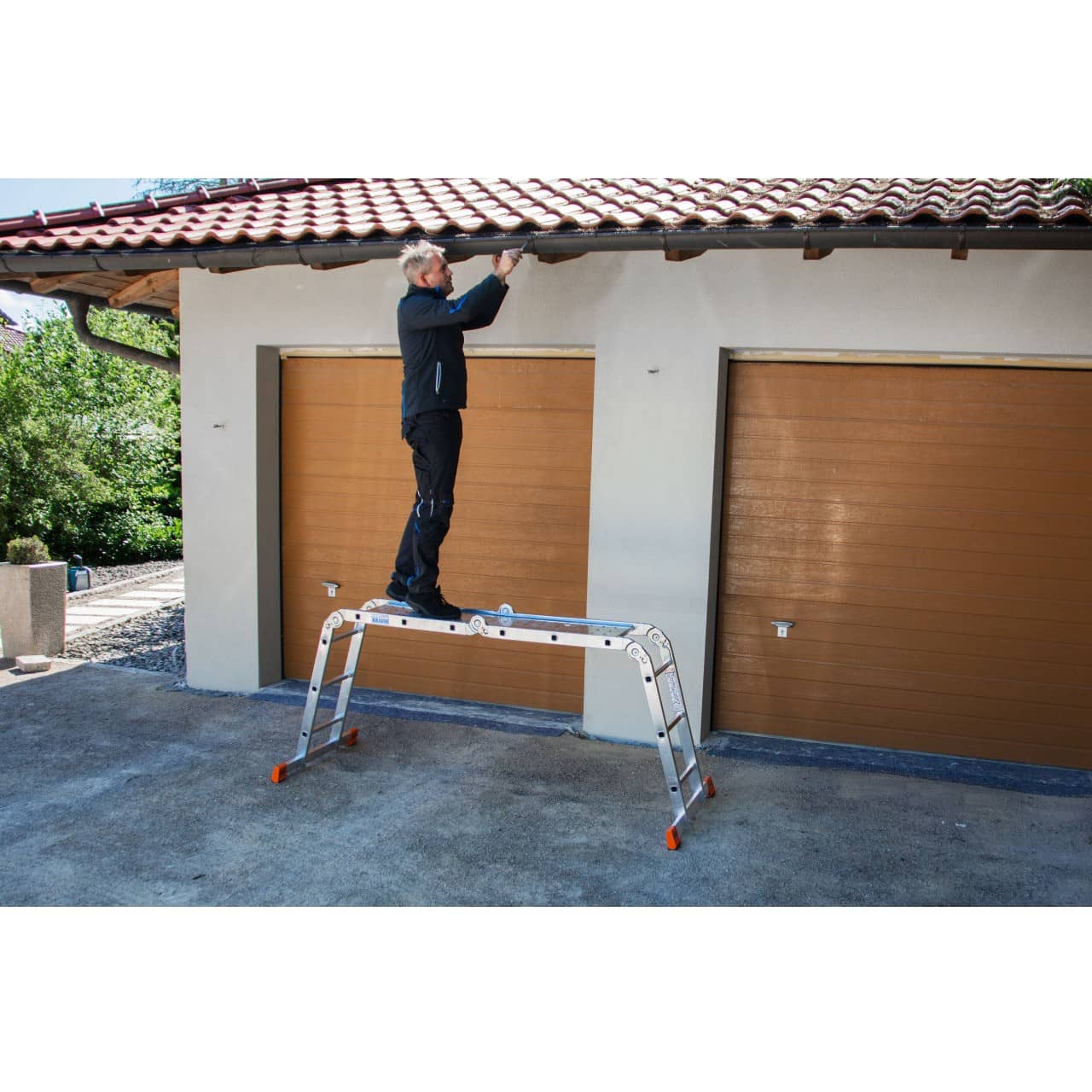 Multipurpose hinged ladder with platform KRAUSE MultiMatic 4x3