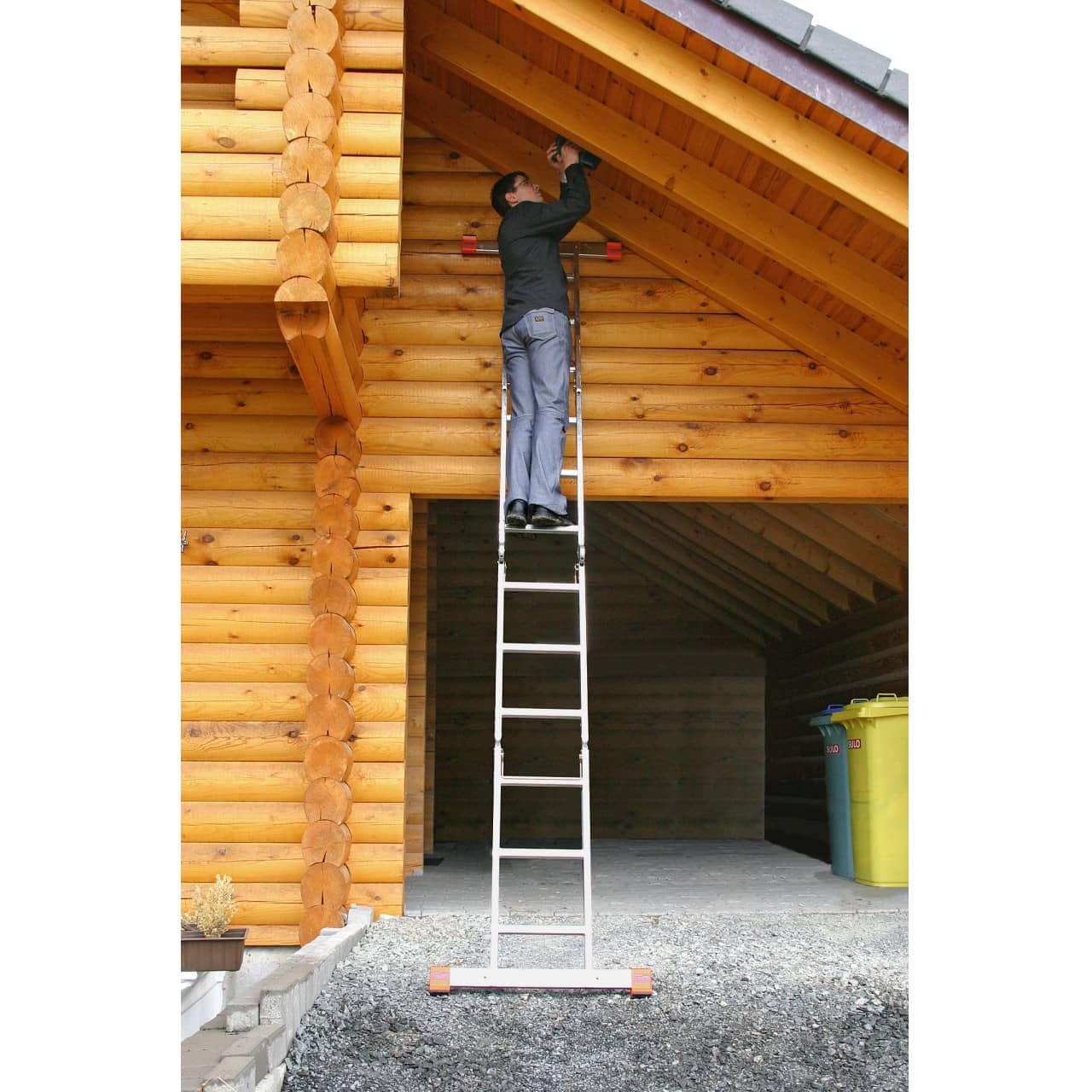 Многофункционална сгъваема стълба с платформа KRAUSE MultiMatic 4x3