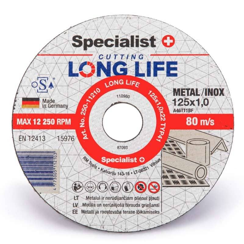 Specialist+ Metal cutting disc long life 125x1x22