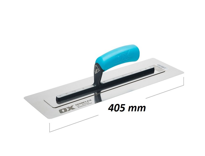 OX Pro Semi Flex Stainless Steel Finishing Trowel 16in / 405 x 125 mm