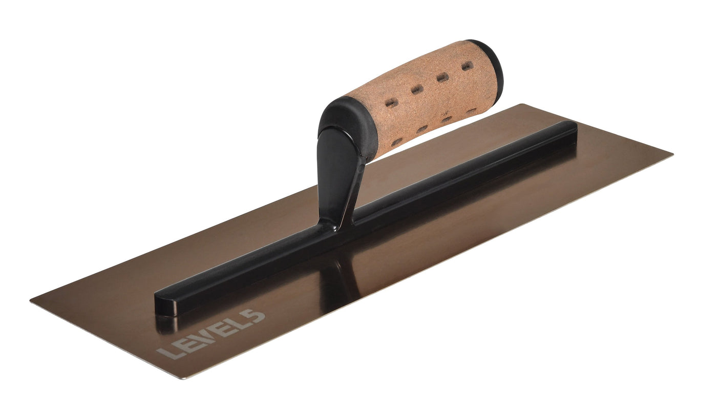 LEVEL 5 Права маламашка от златна стомана с кожена дръжка 14/35cm - Цена: 165.60лв.