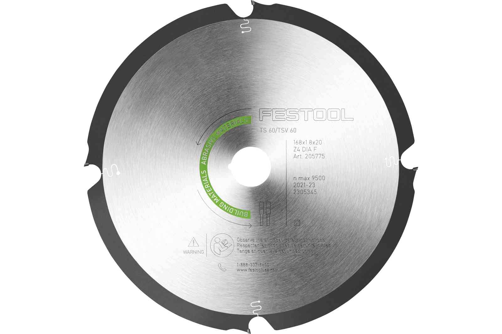 Festool Diamond circular saw blade ABRASIVE MATERIALS DIA 168x1,8x20 F4