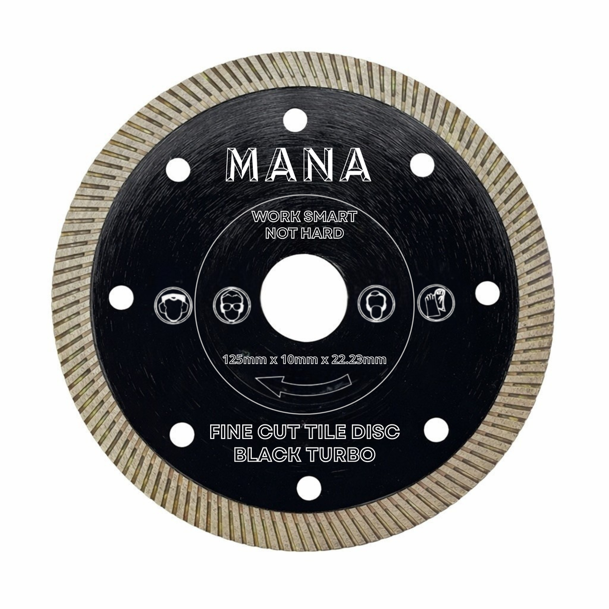 MANA Turbo Диск за рязане на плочки, черен 125mm 22.23mm — оригинален продукт