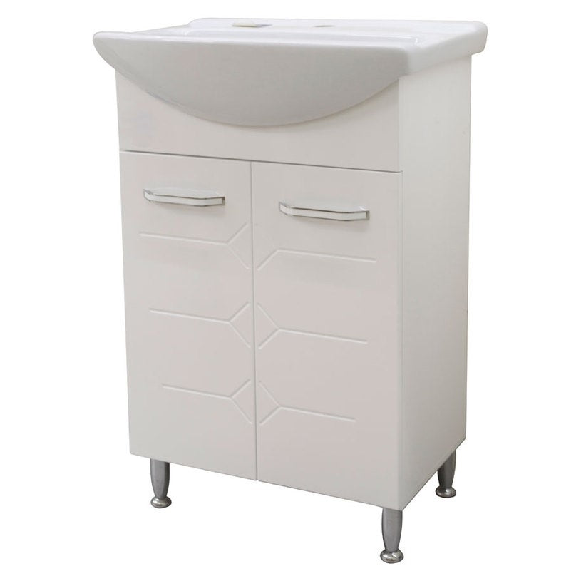 Долен шкаф за баня Makena Илона с мивка, Бял, 55 см