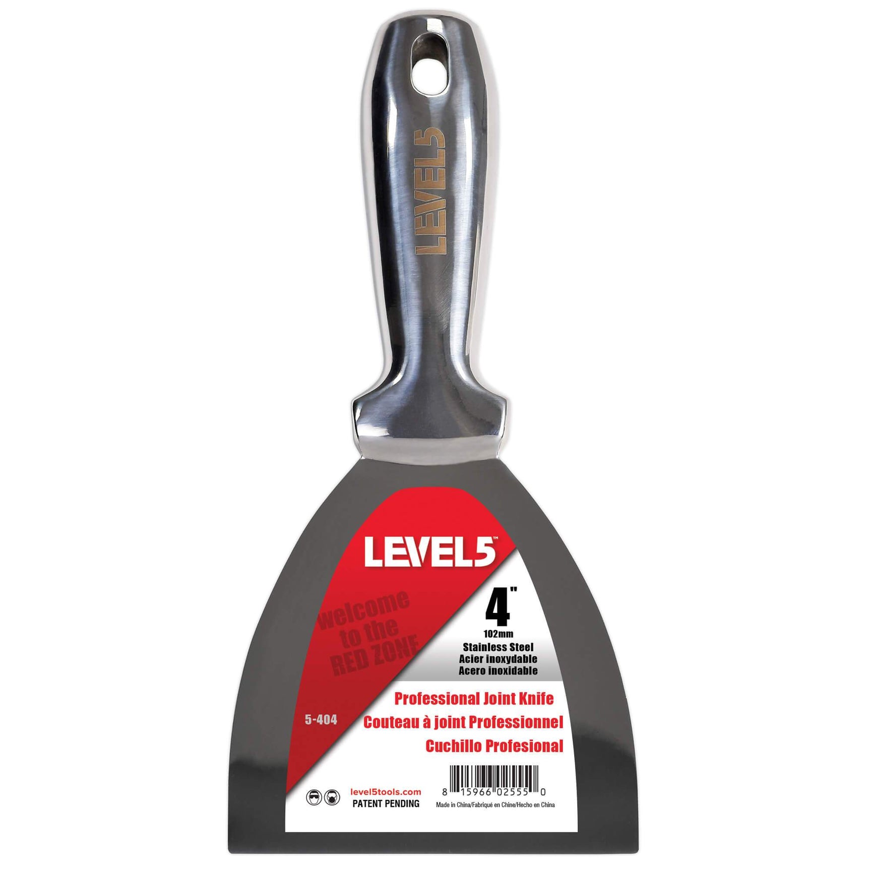 LEVEL 5 4" Stainless Steel Putty Knife - Welded Handle