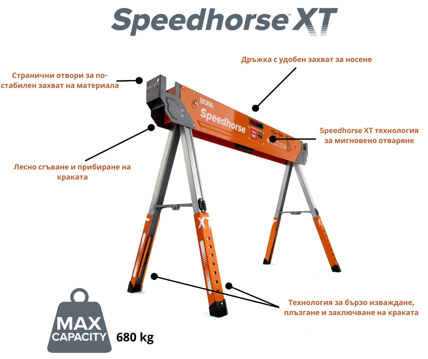 BORA Стойка тип магаре с регулируема височина