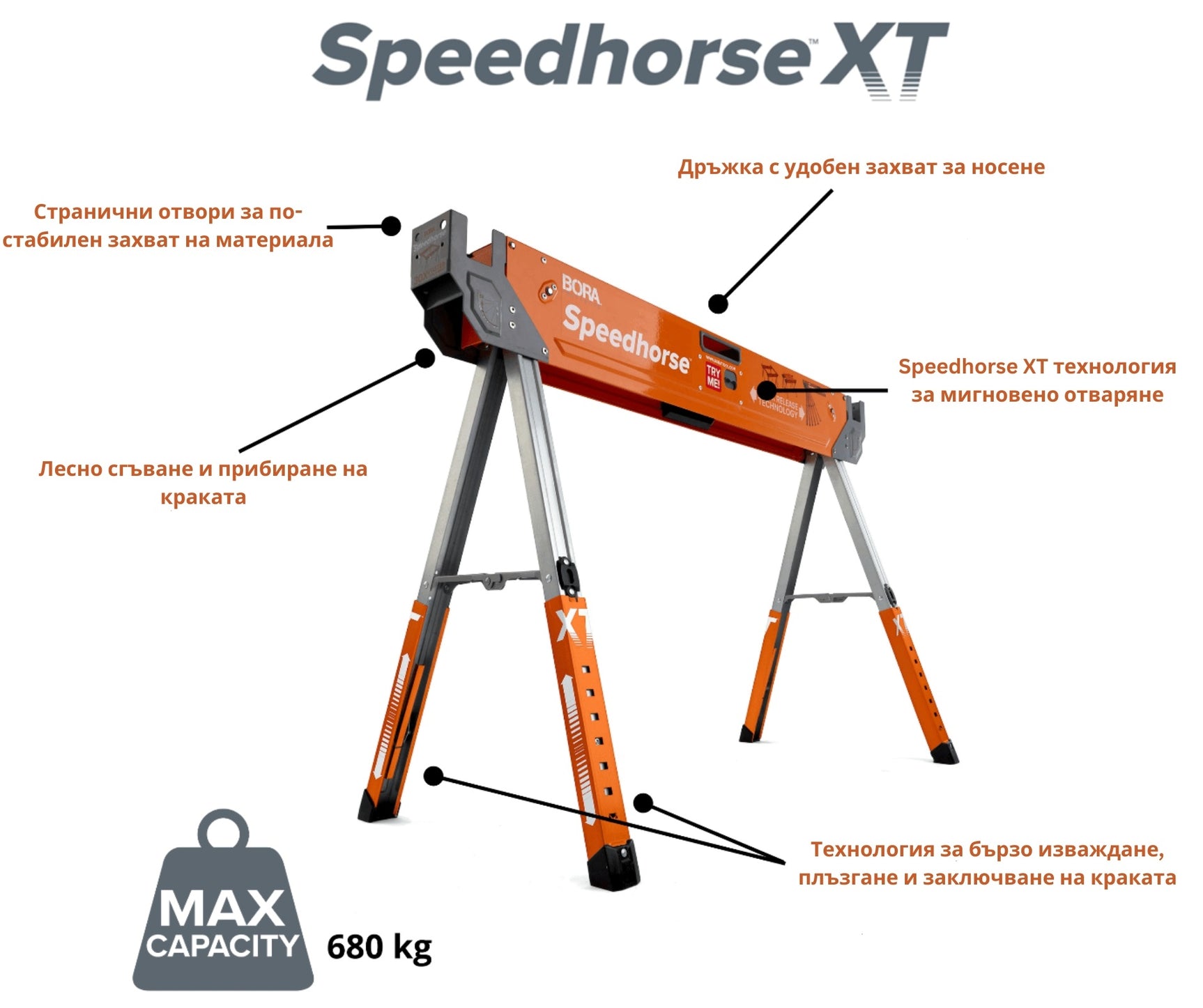 BORA Стойка тип магаре с регулируема височина