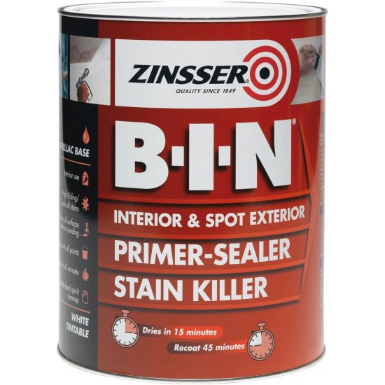 Set ZINSSER PERMA-WHITE MATT Interior paint + ZINSSER BIN PRIMER