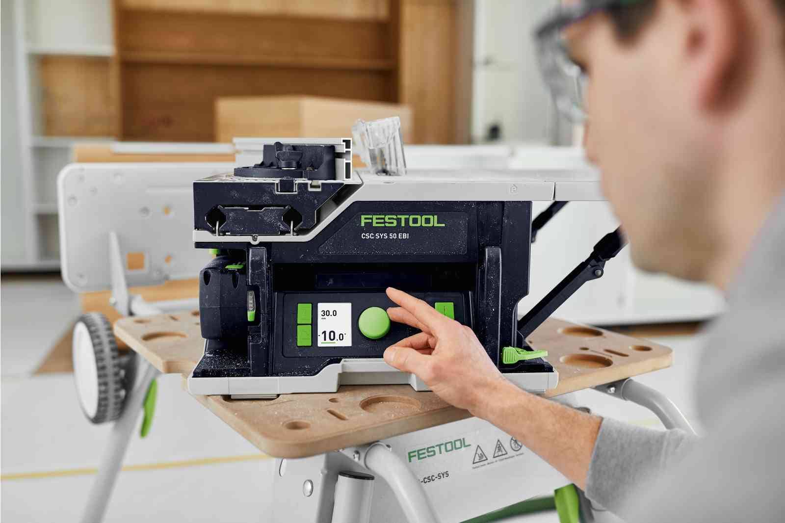 Festool Акумулаторен настолен циркуляр CSC SYS 50 EBI-Basic-Set