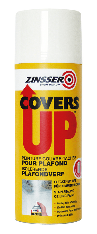 Zinsser Covers Up 0.4L — спрей 2в1 грунд + матова бяла боя