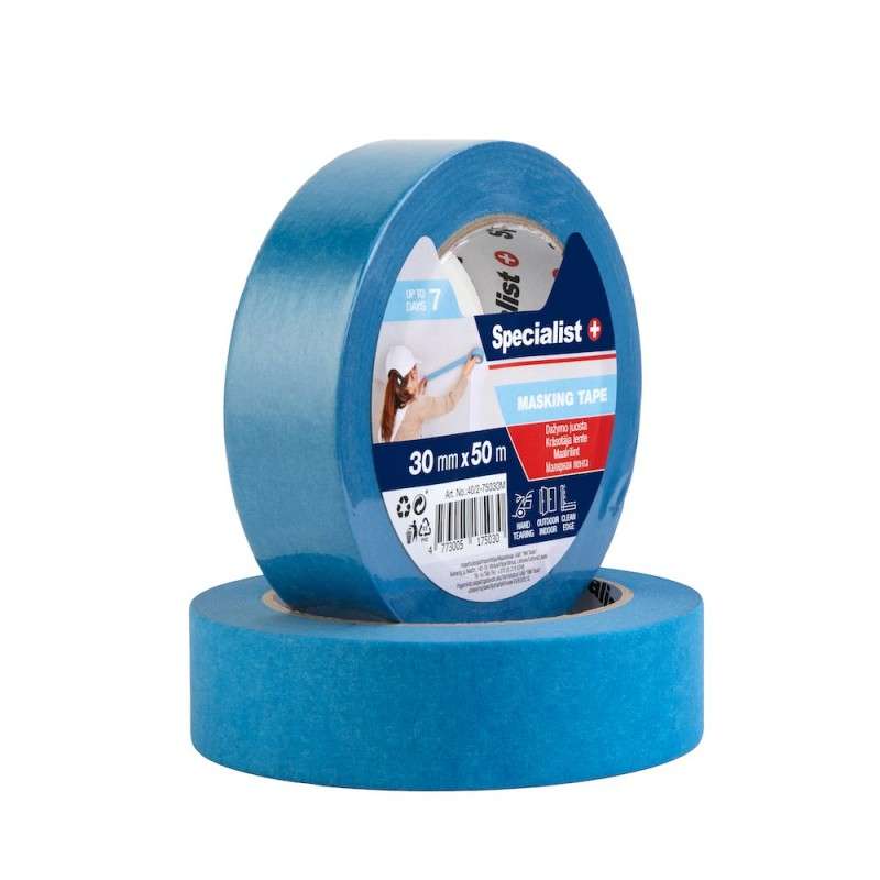 Specialist+ Хартиено тиксо Blu 50m x 30mm