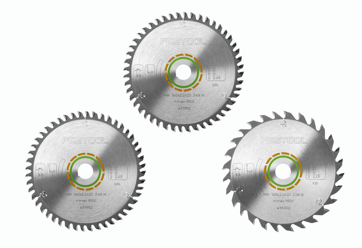 Festool Circular Saw Blade Set KSB-SORT/3 W 160x2.2