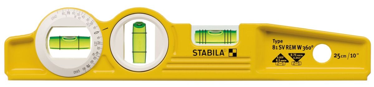STABILA Алуминиев нивелир type 81SV REM W360 Torpedo 25 cm