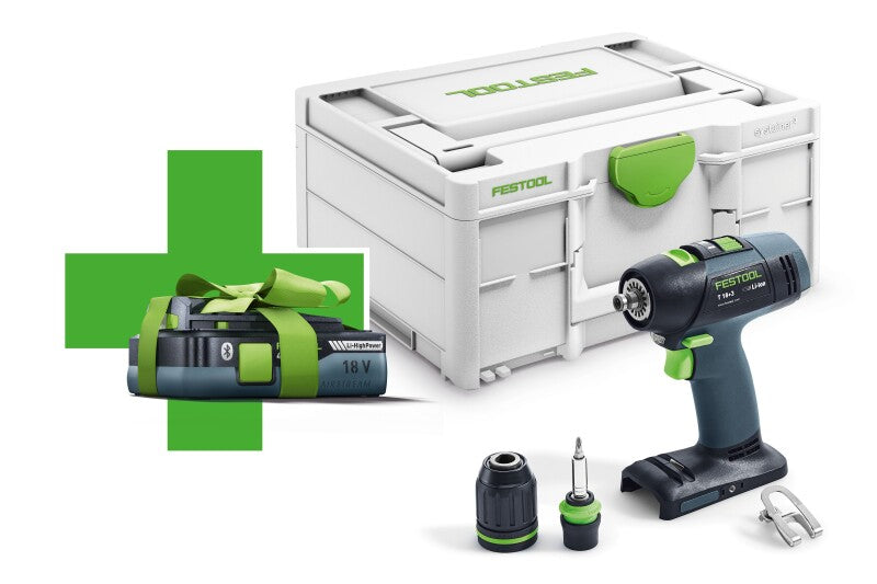 Festool Акумулаторен винтоверт T 18+3-Basic + ПОДАРЪК БАТЕРИЯ