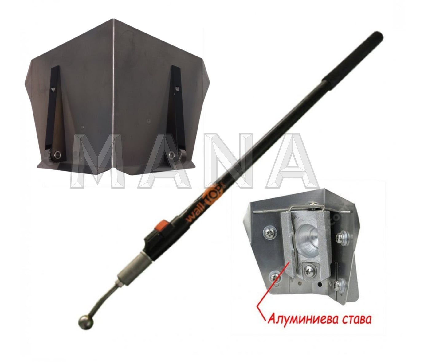 Флъшер 8см- ъглова шпакла с телескопична дръжка