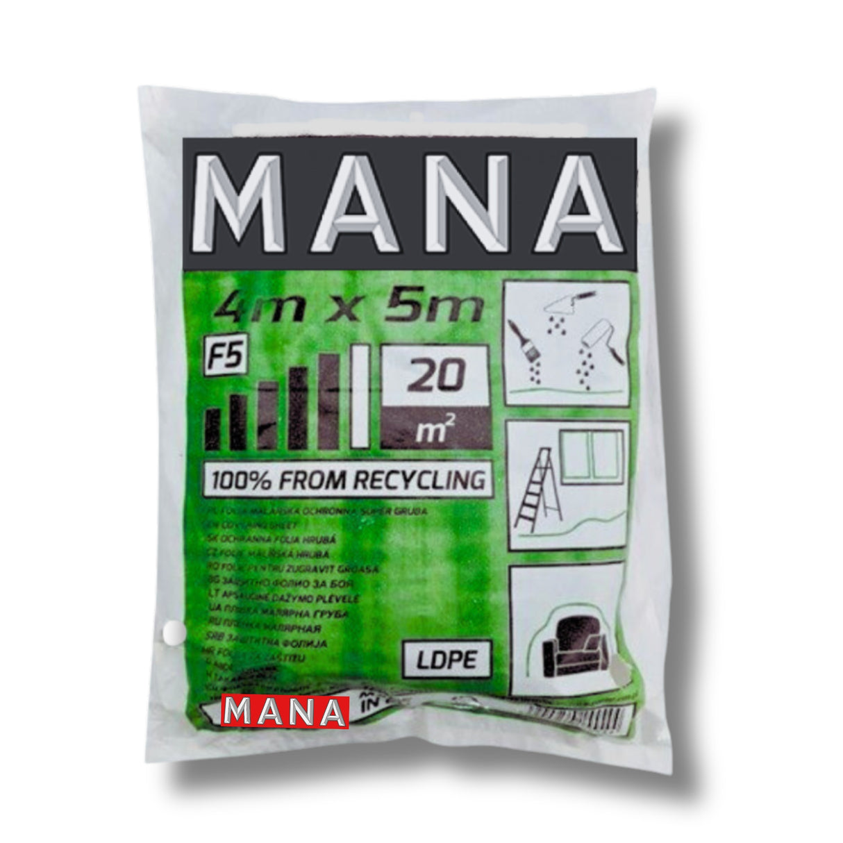 MANA MANA Покривно фолио 4x5m, 0.9 — оригинален продукт