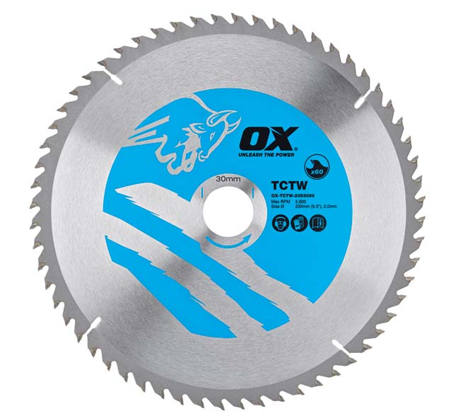 OX Циркулярен диск за дърво 235/30мм, 60 зъба ATB