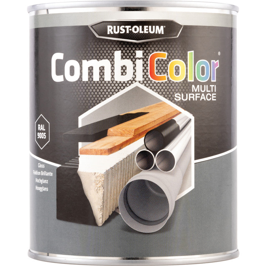 Rust-Oleum CombiColor® Multi-Surface Защита за универсални повърхности Гланц RAL 9005/Jet Black 750ml
