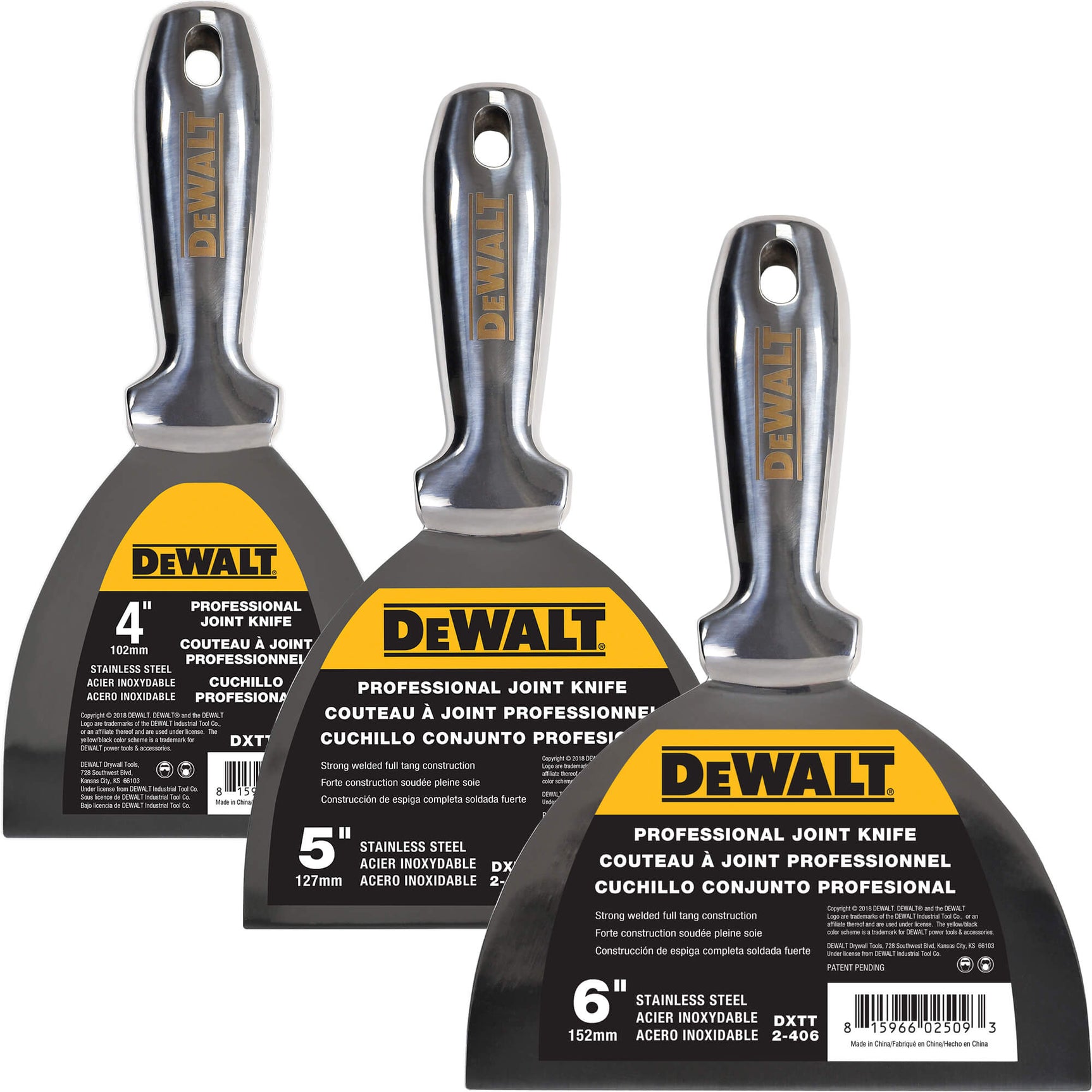 DeWALT 8" Stainless Steel Putty Knife - Welded Handle