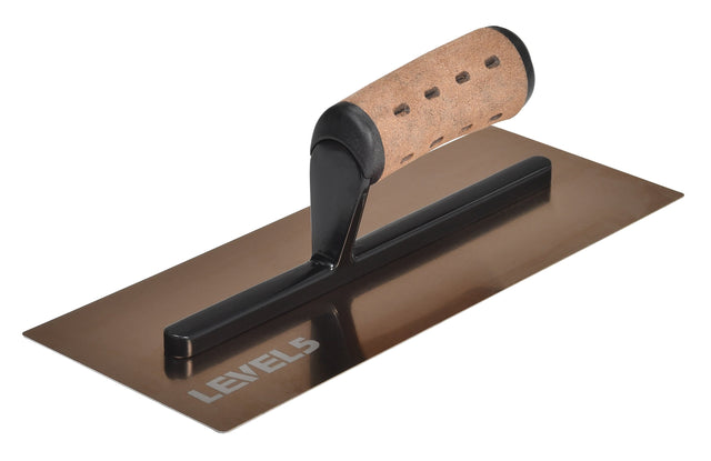 LEVEL5  Извита маламашка от златна стомана с кожена дръжка 12"/30cm