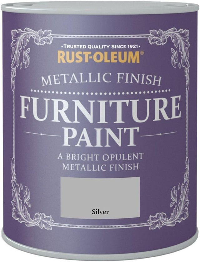 RUST OLEUM Тебеширена боя за мебели с метално покритие Silver 125 мл
