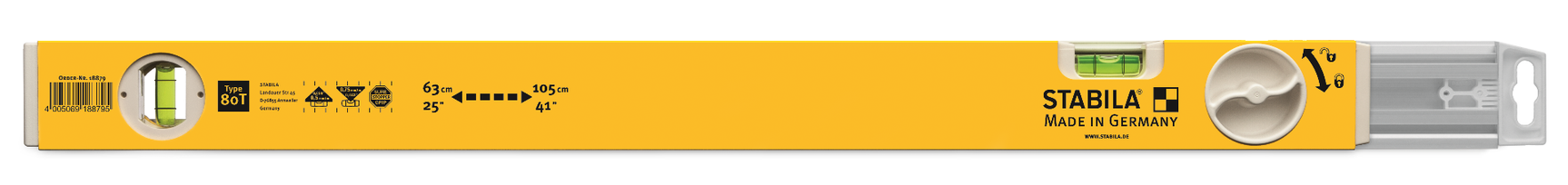 STABILA Aлуминиев телескопичен нивелир type 80 T 63-105см
