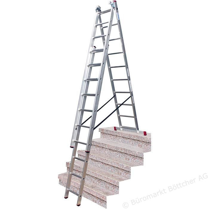 KRAUSE Three-section, multi-purpose aluminium ladder 3x0.8