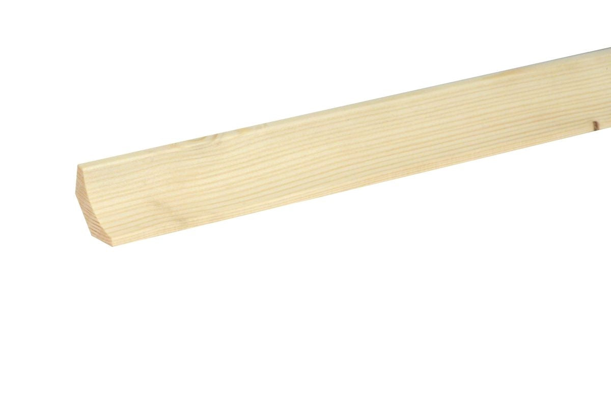 Дървен подов перваз 29 x 29 мм, Необработен смърч, 240 см