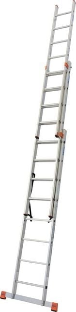 TRIBILO Three-section aluminium ladder with stair function