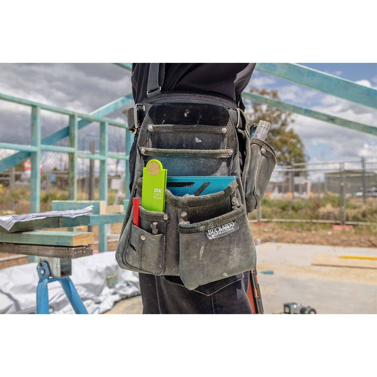 OX PRO Мултифункционален сгъваем метър - зелен