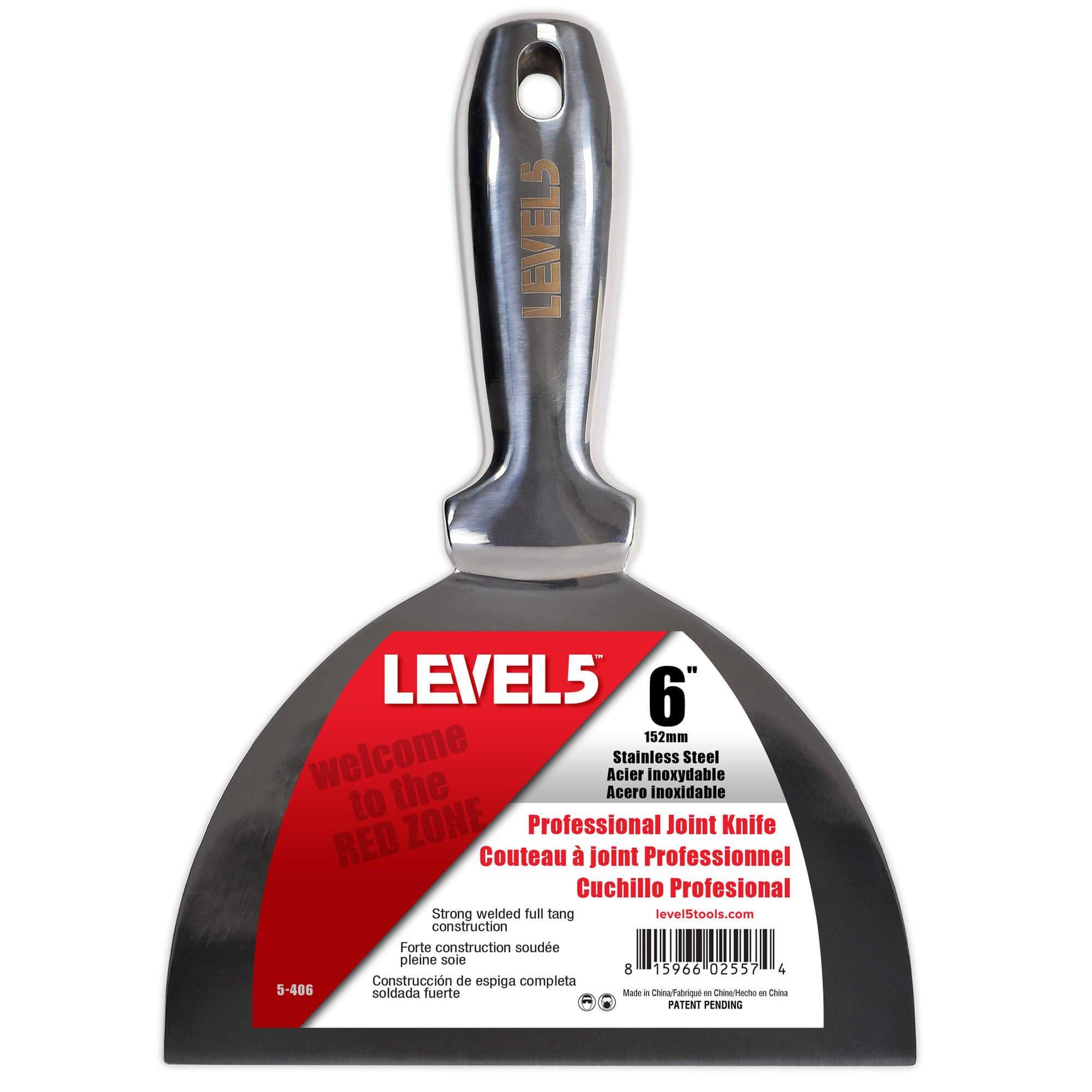 LEVEL 5 4" Stainless Steel Putty Knife - Welded Handle