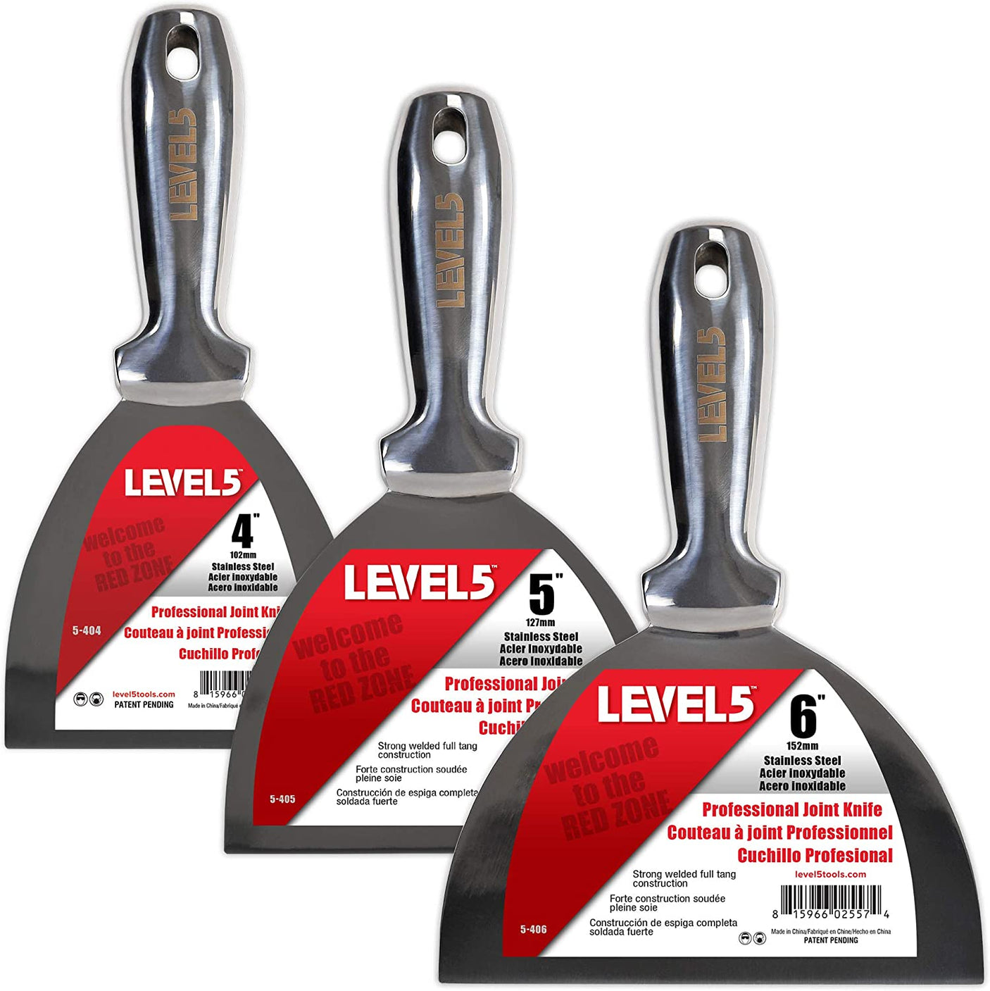 LEVEL 5 5" Stainless Steel Putty Knife - Welded Handle