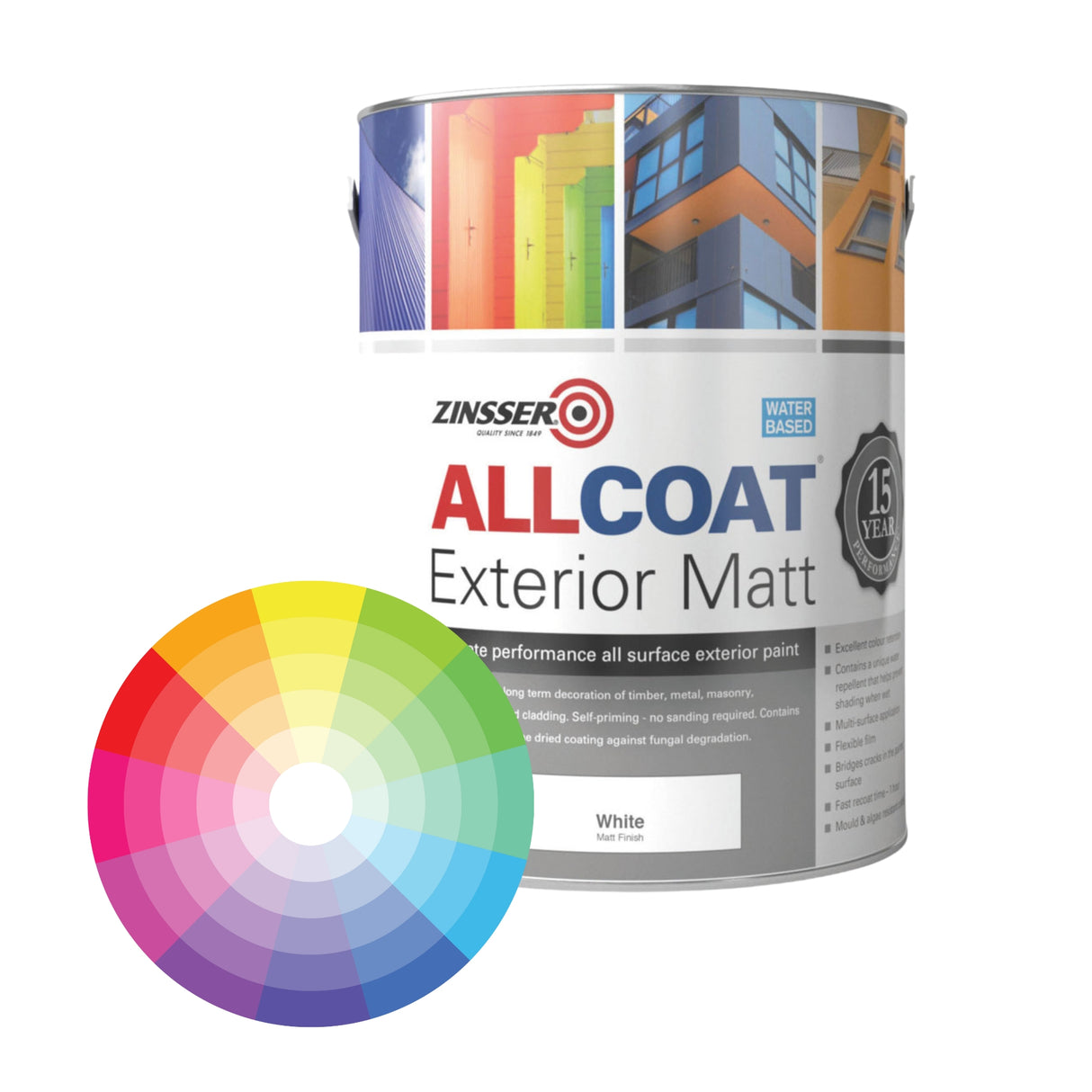 Zinsser Allcoat MATT 1L — тонираща боя за фасади