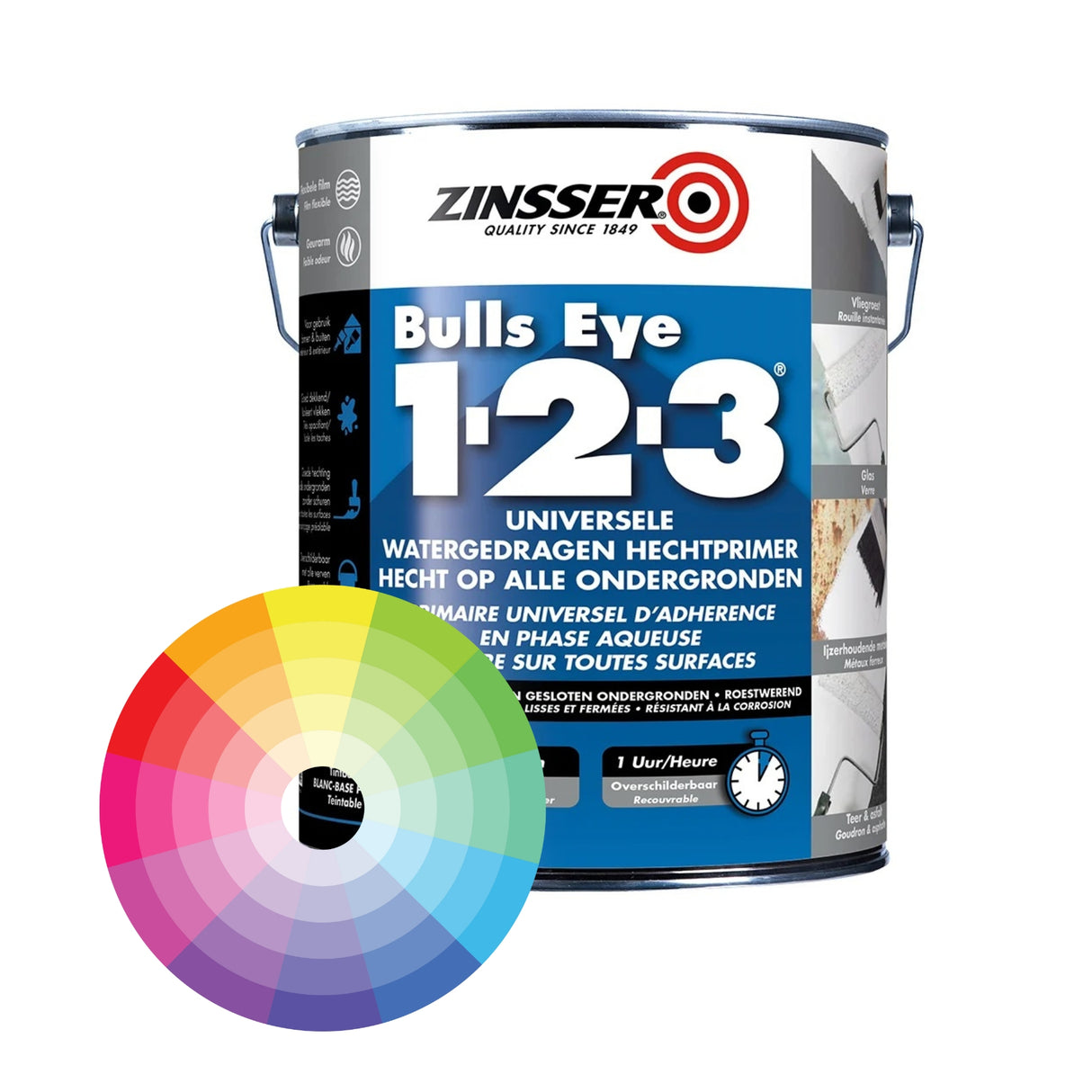 Zinsser Bulls Eye 1-2-3 1L — свързващ грунд за гланцови повърхности