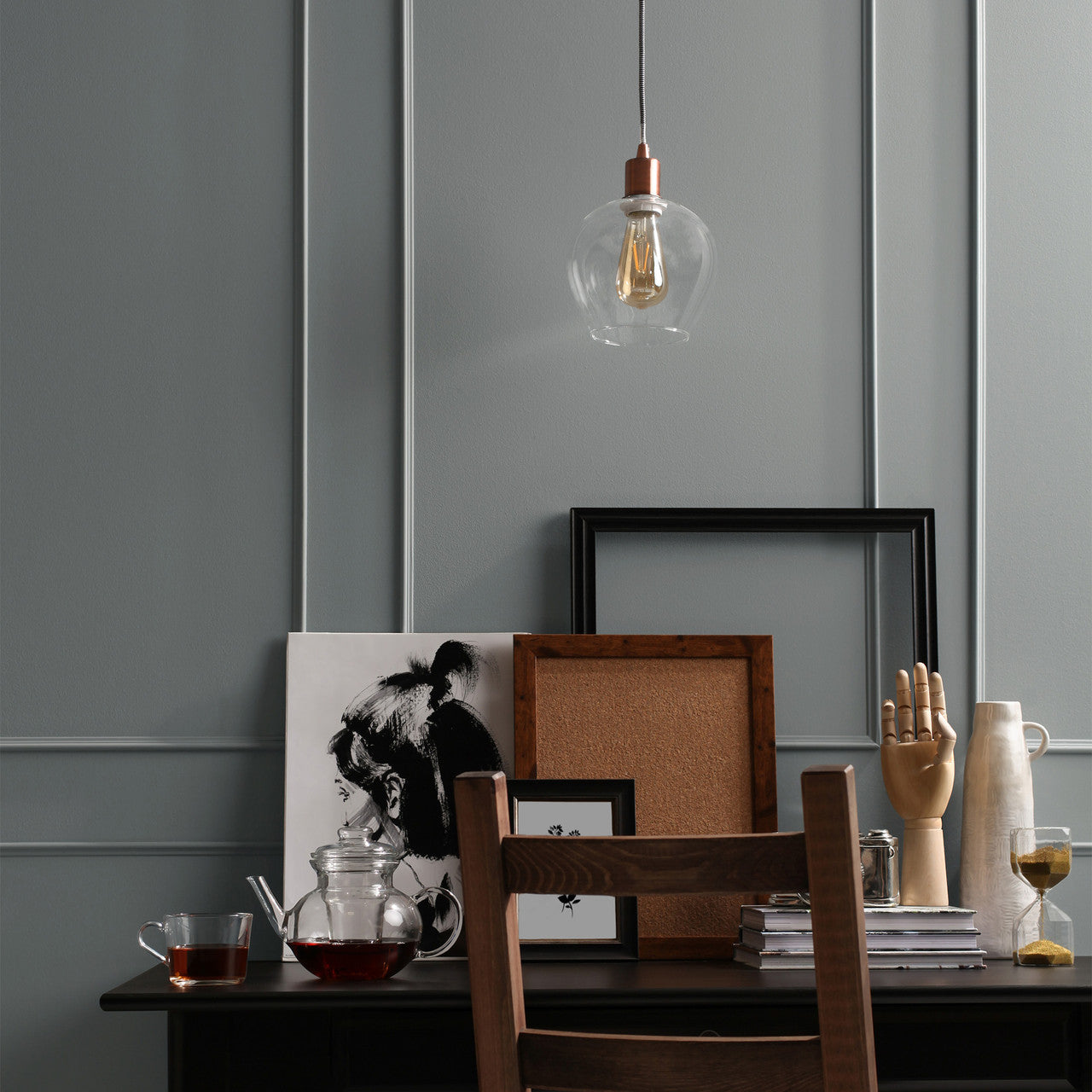 Rust Oleum Chalky Finish Wall Paint / Pitch Grey 1L