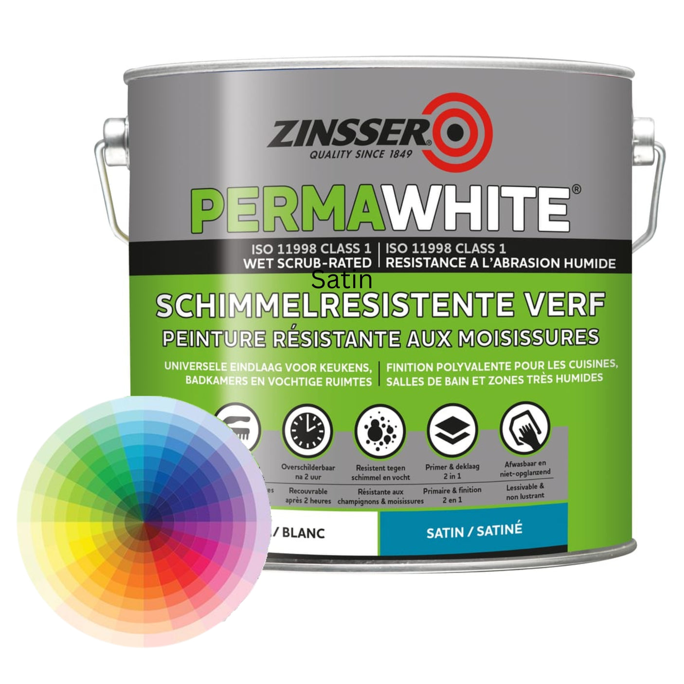ZINSSER PERMA-WHITE SATIN Интериорна боя против мухъл 10L
