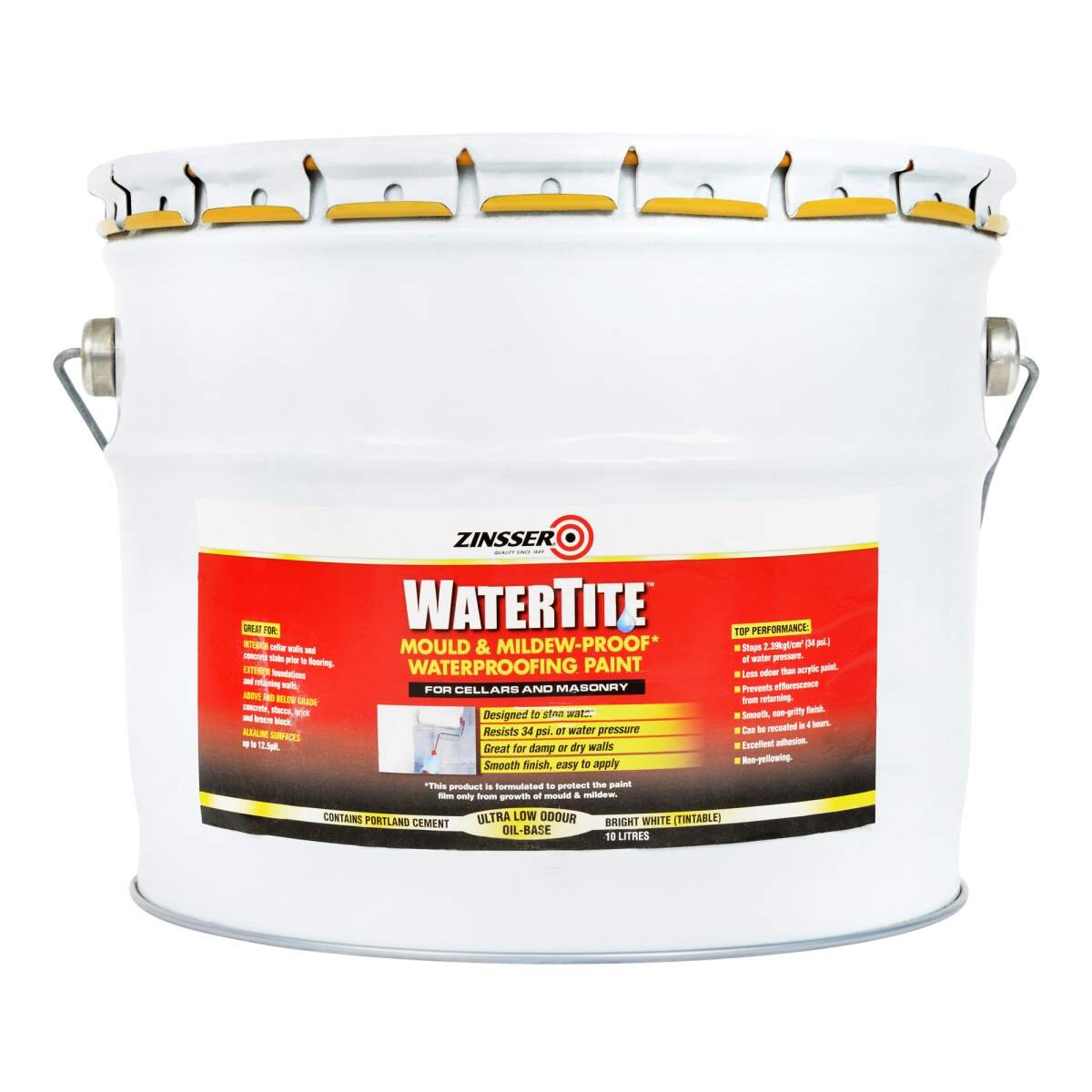 Zinsser Watertite 10L — хидроизолационна боя за мазета и подземия