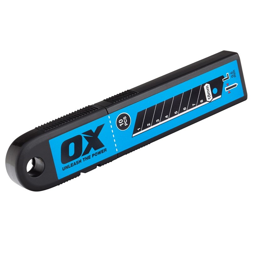 OX Tools PRO нож 18mm — изглед на конструкцията