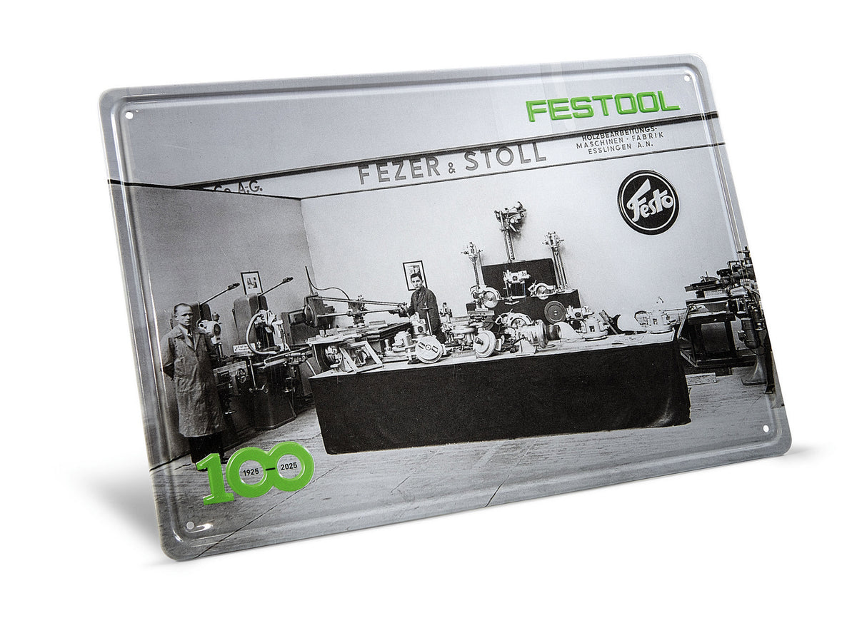 Festool Метална табелка с ретро панаирен щанд по случай 100 години MES-FT2 100Y
