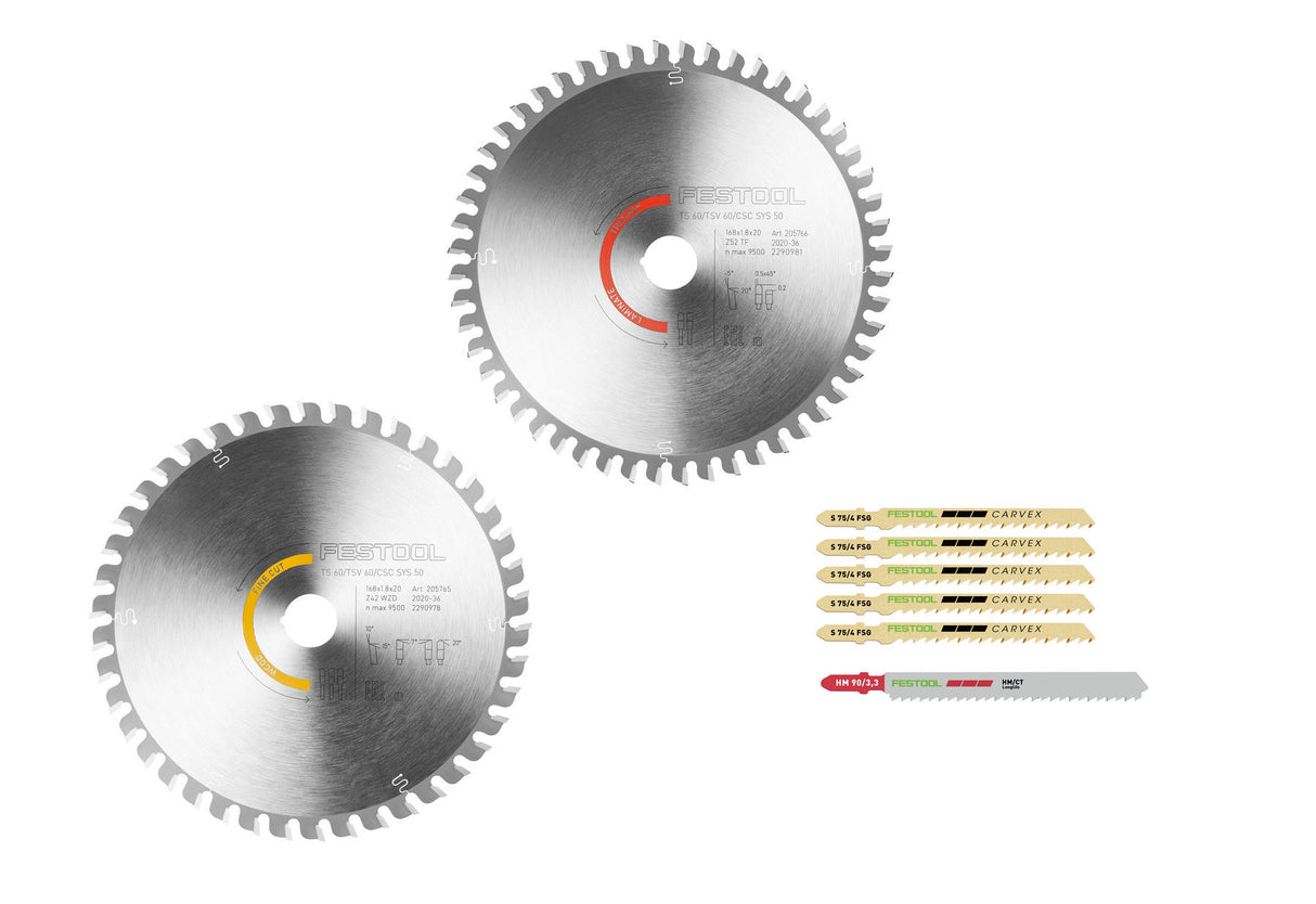 Festool Cutting Blades Set KSB-SORT/2 W/L 168x1.8