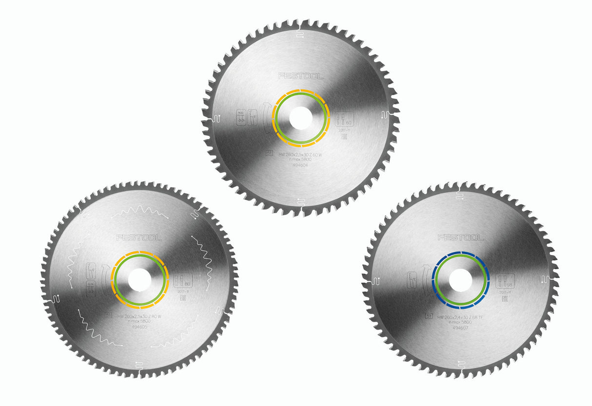 Festool Circular Saw Blade Set KSB-SORT/3 W/A 260x2.5