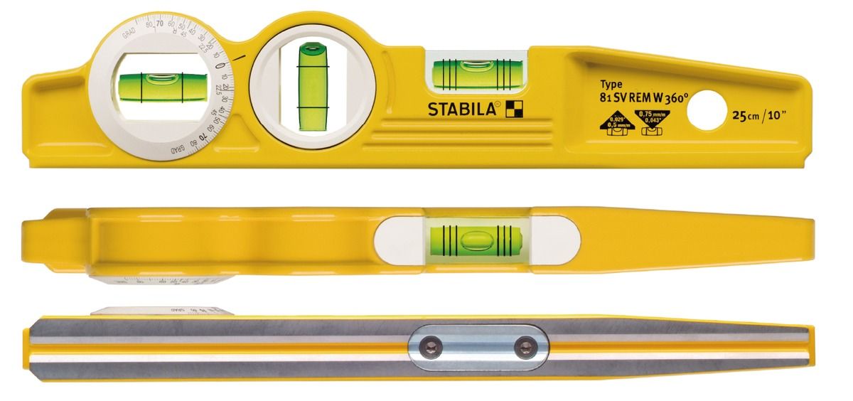 STABILA Алуминиев нивелир type 81SV REM W360 Torpedo 25 cm