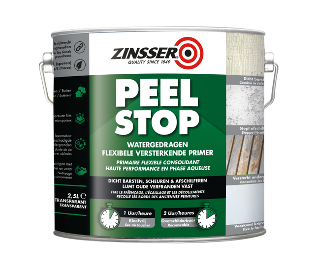 ZINSSER Peel stop Прозрачен уплътнител за слаби повърхности/2.5L