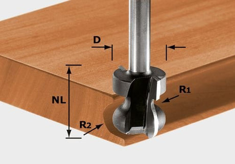 Festool Фрезер за рязане на летви с дръжка HW S8 D22/16/R2,5+6