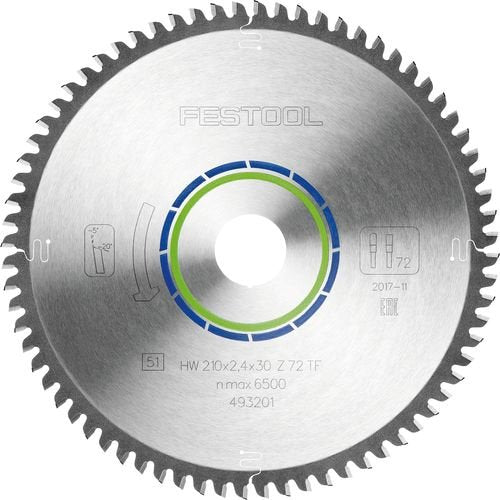 Festool Циркулярен диск HW 210x2,4x30 TF72 ALUMINIUM/PLASTICS