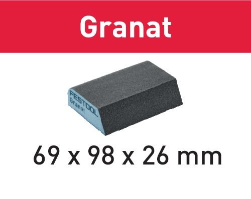 Festool Скосено Блокче за шкурене 69x98x26 P120 CO GR/6 броя Granat